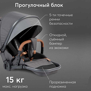 Коляска Happy Baby 2 в 1 "Mommer pro", темно-серая